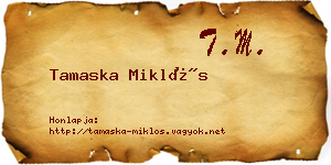 Tamaska Miklós névjegykártya