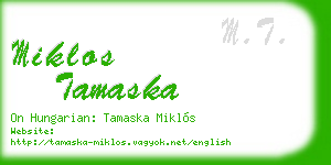miklos tamaska business card